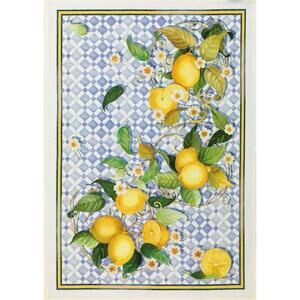 Linen Kitchen Tea Towel Lemon Tessitura Toscana Telerie Made in Italy